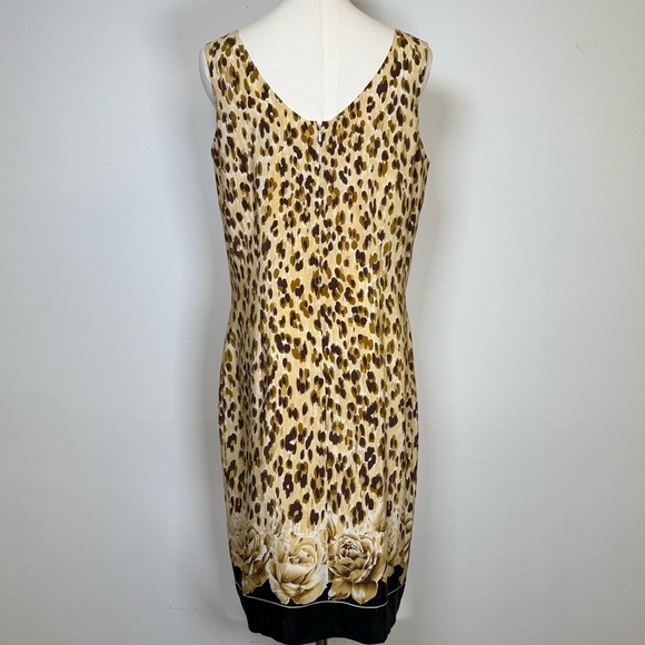 Bloomingdale’s Silk Sleeveless Animal Print Dress Size 12 - Picture 3 of 12